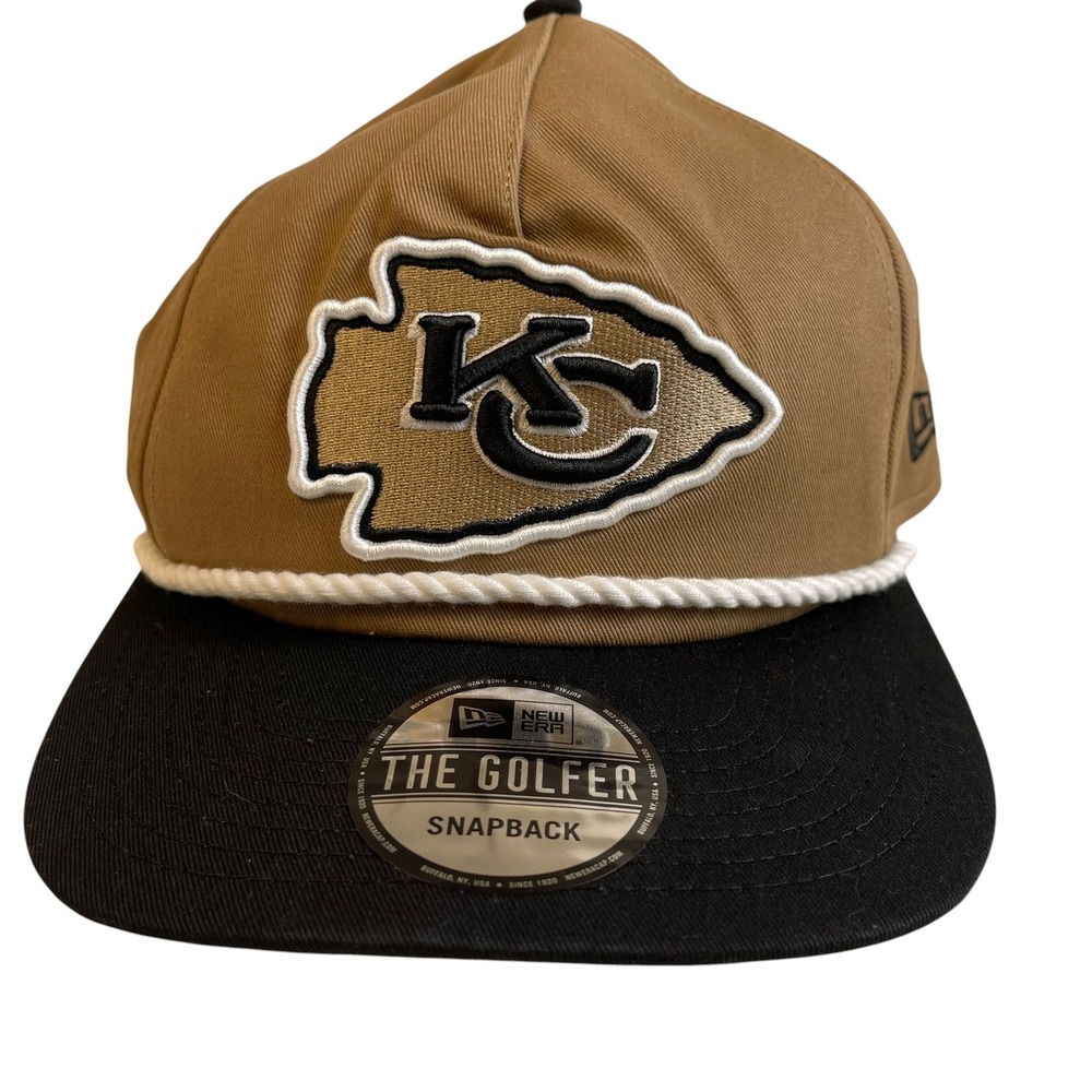 New Era Kansas City Chiefs The Golfer Snapback Hat Khaki Cap NWOT